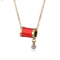Edelstahl Schmuck Halskette, 304 Edelstahl, Zylinder, plattiert, Modeschmuck & für Frau, keine, Länge:60 cm, verkauft von PC