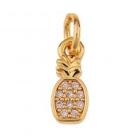 Cubic Zirconia Micro Pave Brass Pendant, gold color plated, different styles for choice & micro pave cubic zirconia, 8x15mm, Sold By PC