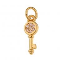 Cubic Zirconia Micro Pave Brass Pendant, gold color plated, different styles for choice & micro pave cubic zirconia, 8x14mm, Sold By PC