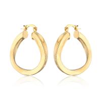 Brass Hoop Earring, gold color plated, for woman, 32x37mm, Sold By Pair