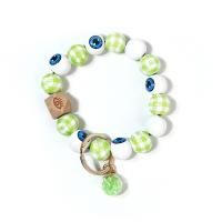 Wood Bracelets, with Crystal, with eye pattern & Unisex, more colors for choice, 15mm, 16mm, Inner Diameter:Approx 85mm, Sold By PC