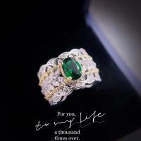 Vještački dijamant Ring Finger, Mesing, pozlaćen, prilagodljiv & za žene & s Rhinestone & šupalj, nikal, olovo i kadmij besplatno, Veličina:6-8, Prodano By PC