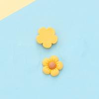 Mobile Phone DIY Decoration Resin Flower enamel yellow Sold By Bag