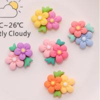 Mobile Phone DIY Decoration, Resin, Flower, handmade, more colors for choice, 23x25mm, 10PCs/Bag, Sold By Bag