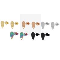 304 Stainless Steel Earring Drop Component, Vacuum Ion Plating, fashion jewelry & Unisex, more colors for choice, 6*10mm, 100PCs/Bag, Sold By Bag