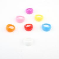 Akryl fingerring, Unisex, flerfarvede, 17mm, 100pc'er/Box, Solgt af Box