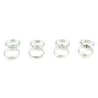 Zink Alloy Ring Set, för kvinna, silver, 17mm, 100PC/Box, Säljs av Box
