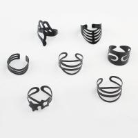 Cink Alloy Ring Set, Cink ötvözet, egynemű, fekete, 17mm, 100PC-k/Box, Által értékesített Box