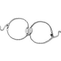 Titanium Steel Bracelet titanium steel lobster clasp Unisex silver color Length 20 cm Sold By Set