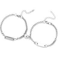 Titanium Steel Bracelet, titanium steel lobster clasp, polished, Unisex, silver color, 6x18mm, Length:20 cm, Sold By PC