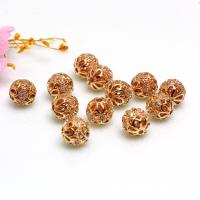 Cubic Zirconia Micro Pave Brass Beads plated DIY & micro pave cubic zirconia rose gold color 8mm Sold By PC
