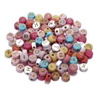 Perles acrylique alphabet, vernis au four, DIY, plus de couleurs à choisir, 4x7mm, 100PC/sac, Vendu par sac
