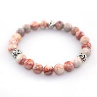 Natural Stone Bracelet, with Tibetan Style, handmade, Unisex, mixed colors, 6mm, Length:18 cm, Sold By PC
