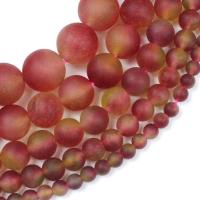Natural Chalcedony Bead Round DIY & matte red Sold Per 40 cm Strand