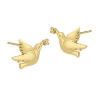 Brass Earring Drop Component Bird gold color plated DIY & with rhinestone golden nickel lead & cadmium free 1mm Sold By PC