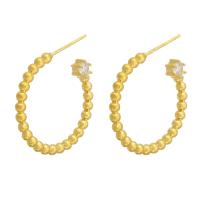 Brass Stud Earring gold color plated fashion jewelry & for woman & with rhinestone golden nickel lead & cadmium free 1mm Sold By PC