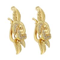 Brass Clip On Earring Finding Rose gold color plated DIY & with rhinestone golden nickel lead & cadmium free Sold By PC