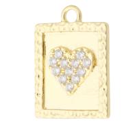 Rhinestone Brass Pendants Square gold color plated Unisex & with rhinestone golden nickel lead & cadmium free Approx 2mm Sold By PC