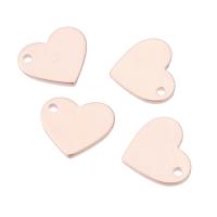 Brass Heart Pendants, rose gold color plated, Unisex, rose gold color, nickel, lead & cadmium free, 11x10x1mm, Hole:Approx 0.5mm, Sold By PC