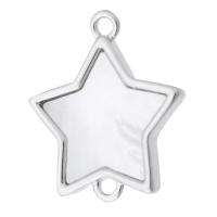 Brass Jewelry Connector Star silver color plated DIY & 1/1 loop silver color nickel lead & cadmium free Approx 1mm Sold By PC