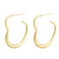 Brass Stud Earring, gold color plated, for woman, golden, nickel, lead & cadmium free, 24x26x3mm,1mm, Sold By PC