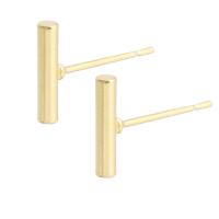 Brass Stud Earring, gold color plated, for woman, golden, nickel, lead & cadmium free, 14.5x10x2mm,1mm, Sold By PC