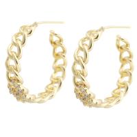 Brass Stud Earring, gold color plated, for woman & with rhinestone, golden, nickel, lead & cadmium free, 6x25mm,1mm, Sold By PC