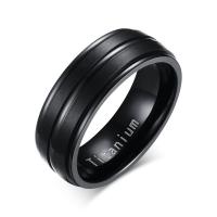 Titanium Finger Ring & for man black 8mm Sold By PC