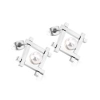 Stainless Steel Stud Earrings, 304 Stainless Steel, fashion jewelry & for woman, more colors for choice, 18x18mm, Sold By Pair