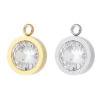 Stainless Steel Pendants 303 Stainless Steel with Cubic Zirconia Vacuum Ion Plating Unisex Sold By PC