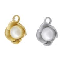 Stainless Steel Pendants, 201 Stainless Steel, with Plastic Pearl, Vacuum Ion Plating, Unisex, more colors for choice, 8x10mm, Sold By PC