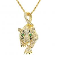 Zinc Alloy Jewelry Necklace with 304 Stainless Steel Tiger plated fashion jewelry & with rhinestone nickel lead & cadmium free Length 24 Inch Sold By PC