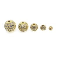 Cubic Zirconia Micro Pave Brass Beads, Round, plated, DIY & different size for choice & micro pave cubic zirconia, more colors for choice, nickel, lead & cadmium free, Sold By PC