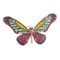 Rhinestone Brooch Zinc Alloy Butterfly plated for woman & with rhinestone nickel lead & cadmium free Sold By Lot