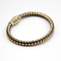 PU Leather Cord Bracelets with Brass & Zinc Alloy plated fashion jewelry & Unisex 6mm Length Approx 7.8 Inch Sold By PC