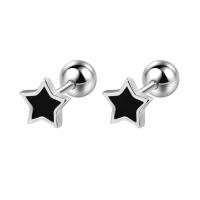925 Sterling Silver Stud Earrings Star plated for woman & epoxy gel Sold By Pair