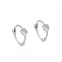925 Sterling Silver Huggie Hoop Earring Round plated for woman 10mm Sold By Pair