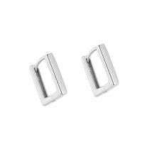 925 Sterling Silver Huggie Hoop Earring, plated, for woman, more colors for choice, 9x1.80x10mm, Sold By Pair