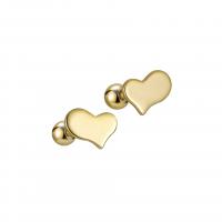 Boucle d'oreille bijoux en argent sterling, Argent sterling 925, coeur, Placage, pour femme, plus de couleurs à choisir, 6.60x4.50mm, Vendu par paire