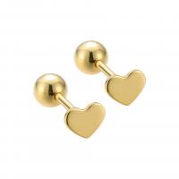 Boucle d'oreille bijoux en argent sterling, Argent sterling 925, coeur, Placage, pour femme, plus de couleurs à choisir, 5.10x4mm, Vendu par paire