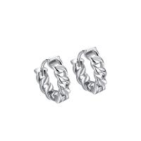 925 Sterling Silver Huggie Hoop Earring, plated, for woman & hollow, more colors for choice, 4x13.50mm, Hole:Approx 6mm, Sold By Pair