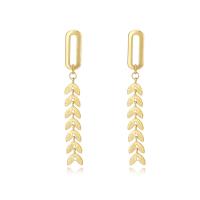 Stainless Steel Drop Earring 304 Stainless Steel Vacuum Plating for woman golden Sold By Pair