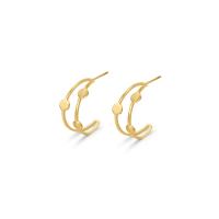 Stainless Steel Stud Earrings 304 Stainless Steel Vacuum Plating for woman & hollow golden Sold By Pair
