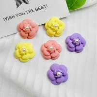 Mobile Phone DIY Decoration, Acrylic, Flower, epoxy gel, more colors for choice, 30x30mm, 10PCs/Bag, Sold By Bag