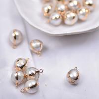 Freshwater Pearl Pendants Brass with Freshwater Pearl gold color plated DIY nickel lead & cadmium free 12-13mm Sold By PC