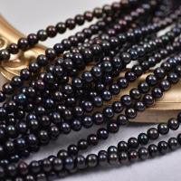 Perlas Redondas Freshwater, Perlas cultivadas de agua dulce, Esférico, natural, Bricolaje, Negro, 8-9mm, Vendido para aproximado 36-38 cm Sarta
