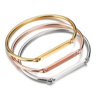 Stainless Steel Bangle, 304 Stainless Steel, for woman, more colors for choice, 63mm, Sold By PC