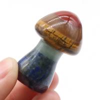 Pedra natural enfeites, cogumelo, polido, cores misturadas, 21x35mm, vendido por PC