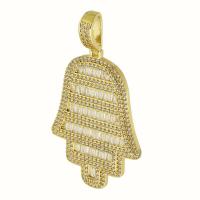 Cubic Zirconia Micro Pave 925 Sterling Silver Pendant, Brass, gold color plated, fashion jewelry & DIY & micro pave cubic zirconia, golden, 30x433x3mm, Hole:Approx 5mm, 5PCs/Lot, Sold By Lot