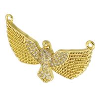 Cubic Zirconia Micro Pave Brass Connector eagle gold color plated fashion jewelry & DIY & micro pave cubic zirconia golden Approx 2mm Sold By Lot